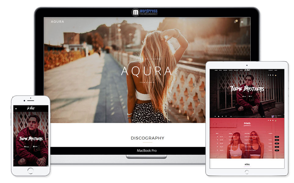 AQURA - Music Bands Musicians & DJ's WordPress Theme