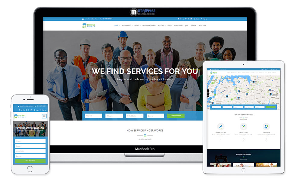 Service Finder - Service and Business Listing WordPress Theme