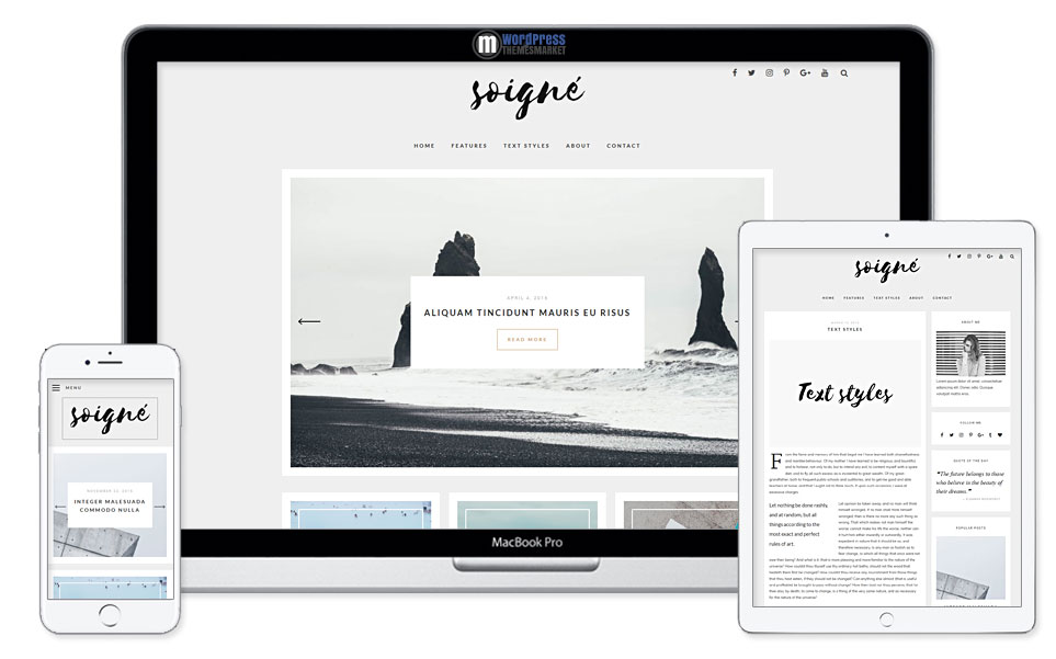 Soigne - A Responsive Minimal WordPress Blog Theme