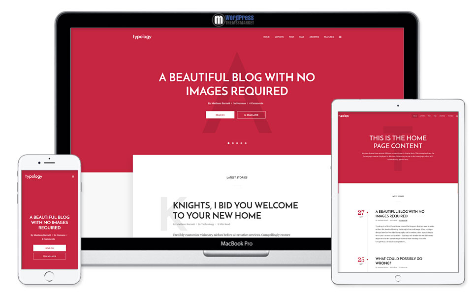 Typology - Text Based Minimal WordPress Blog Theme