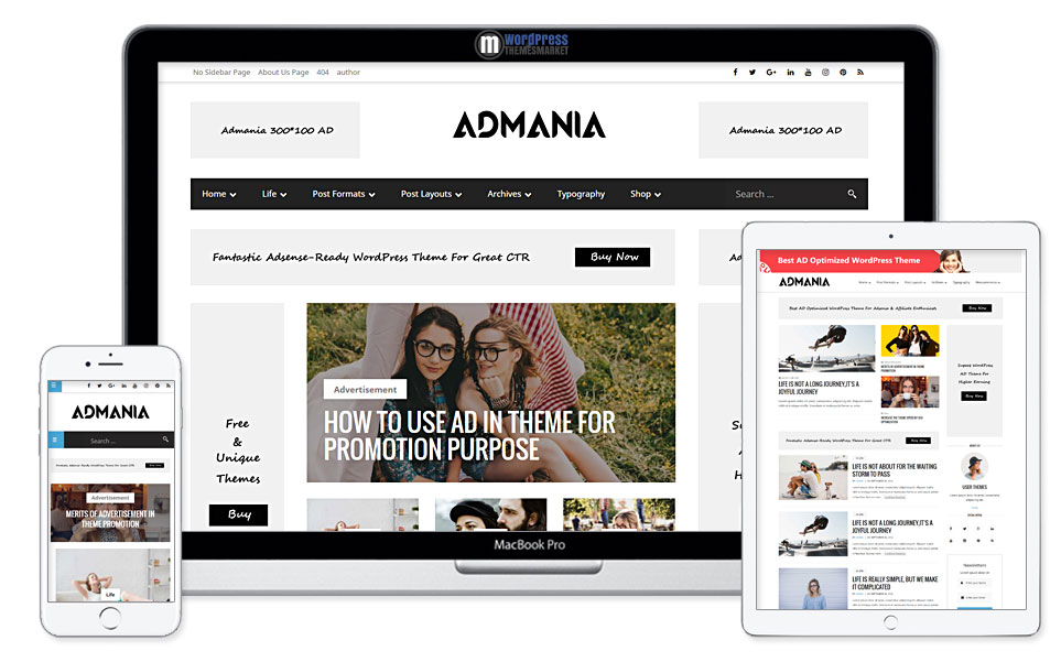 Admania - AD Optimized WordPress Theme For Adsense & Affiliate Enthusiasts